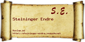 Steininger Endre névjegykártya